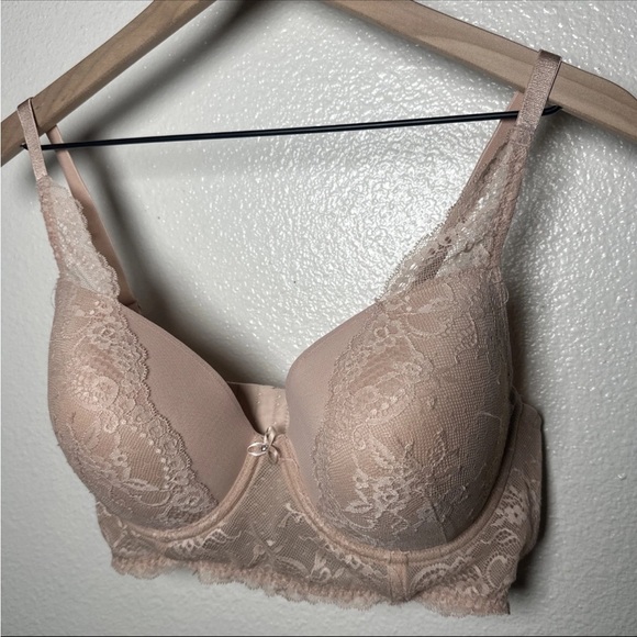 Parfait Women's 40C Sandrine Plunge Lace Adjustable Strap Lined Bra Rose - Picture 2 of 7